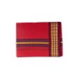 Veshti - 2 Mtrs | 3 Line Rudraksha Border Dhoti  Red Colour Vesti for Men Online