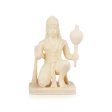 Anjaneya Statue - 7 x 4 Inches | Marble Dust Murti  Sitting Hanuman Statue for Pooja Discount