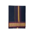 Veshti - 2 Mtrs | 3 Line Rudraksha Border Dhoti  Black Colour Vesti for Men Cheap