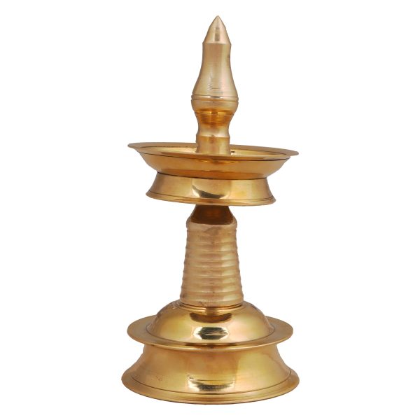 Kerala Vilakku - 6 Inches 255 Gms | 5 Face Nilavilakku  Brass Kerala Lamp for Pooja Fashion