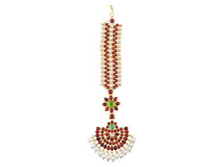 Kemp Nethi Chutti | Kemp Multicolour Stone Jewellery  Bharatanatyam Jewelry  Mangtika for Women  35 Gms Approx Fashion