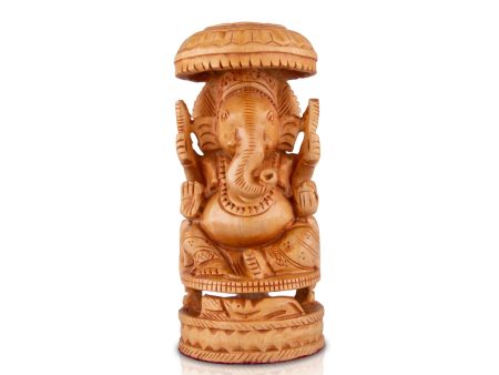 Chatter Ganesh Murti - 4 x 2.5 Inches | Wooden Statue  Ganapati Idol  Vinayagar Statue for Home Decor on Sale