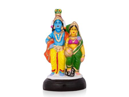 Radha Krishna Clay Golu Bommai - 9 x 4 Inches | Giri Golu Doll  Navaratri Golu Bomma Gombe Bommai Online Hot Sale