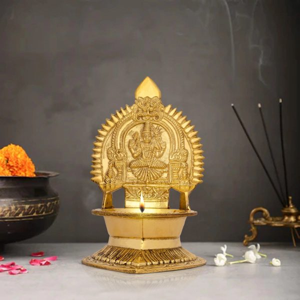 Kamakshi Deepam - 6.5 x 5 Inches | Brass Kamatchi Vilakku  Kamatchi Amman Vilakku for Pooja  545 Gms Approx Online