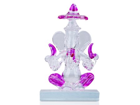 Ganesh Murti - 3.05 x 2.05 Inches | Crystal Ganpati Murti  Sitting Vinayaka Statue for Pooja Discount