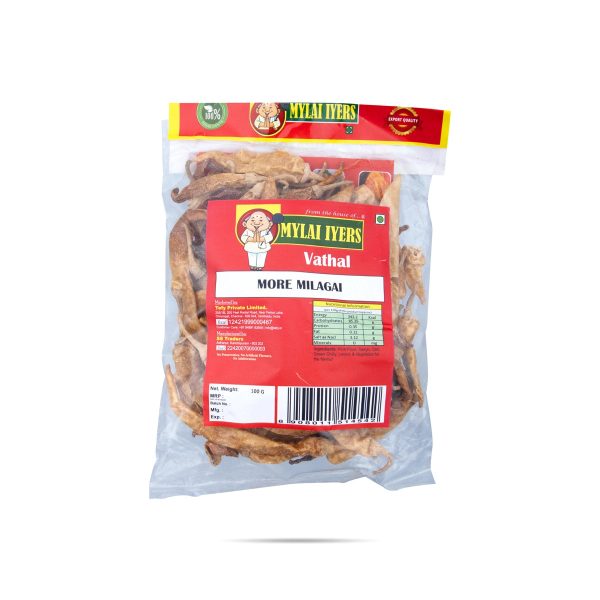 Mylai Iyers Mor Milagai - 100 Gms | Sun Dried Chillies  Milagai Vathal Hot on Sale