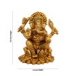 Ganesh Murti Sitting On Lotus - 4.5 x 4 Inches | Antique Brass Idol  Ganpati Murti for Pooja  1.005 Kgs Approx Supply