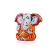 Painted Ganesh Murti - 3 x 3.25 Inches | Aluminium Vinayagar Statue  Big Ear Ganesha Statue for Pooja For Discount