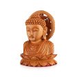 Buddha Bust Statue With Base - 6 x 5.5 Inches | Wooden Statue  Buddha Idol  Buddha Murti for Pooja Discount