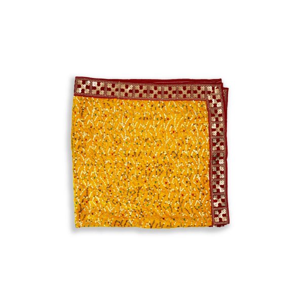 Mata Chunri - 1 Mtr | Chunri Shawl  Velvet With Jari Design Mata Chunari for Deity Cheap