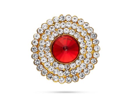 Stone Pottu - 1.25 Inches | Stone Tilak  Stone Bindi  Stone Jewellery for Deity Decor  Assorted Colour For Cheap