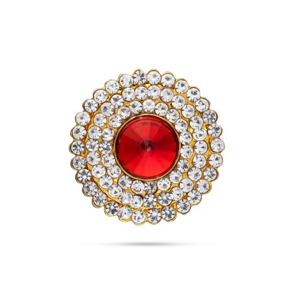 Stone Pottu - 1.25 Inches | Stone Tilak  Stone Bindi  Stone Jewellery for Deity Decor  Assorted Colour For Cheap