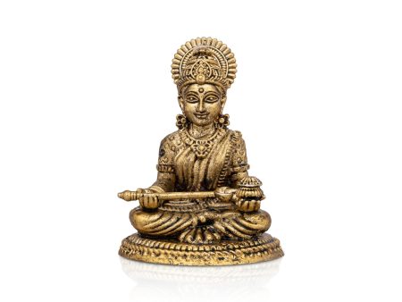 Annapurna Devi Sitting On Base - 2.75 x 2 Inches | Brass Idol  Annapurna Devi Murti for Pooja  165 Gms Approx Online