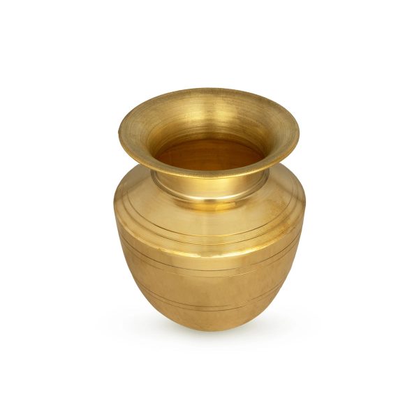 Brass Lota - 5.5 x 4 Inches | Brass Kalash Pot  Iyengar Vaishnav Chombu for Pooja  260 Gms Approx Supply