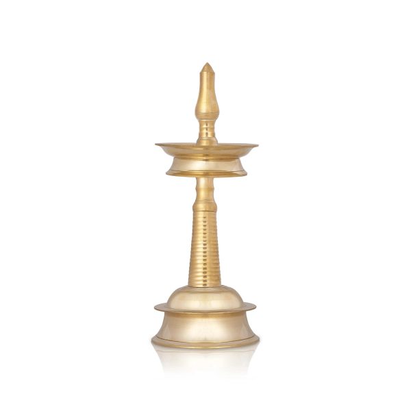 Kerala Vilakku - 10 x 4 Inches | Brass Deepam  Kerala Kuthu Vilakku  Kerala Lamp for Pooja  580 Gms Approx Sale