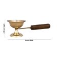 Dhoop Dhani With Wooden Handle - 2.75 x 8 Inches | Brass Dhup Dhani  Sambrani Burner for Pooja  220 Gms Approx Online