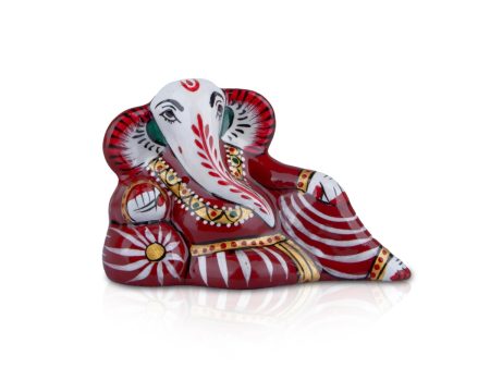 Resting Ganesh Murti - 2 x 2.5 Inches | Painted Vinayagar Statue  Aluminium Ganesha Statue for Pooja Online Sale