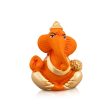 Ganesh Murti - 1.5 x 1.25 Inches | Metal Gold Polish Ganpati Murti  Sitting Vinayaka Statue for Pooja Hot on Sale