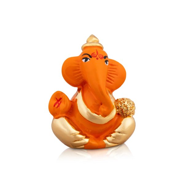 Ganesh Murti - 1.5 x 1.25 Inches | Metal Gold Polish Ganpati Murti  Sitting Vinayaka Statue for Pooja Hot on Sale