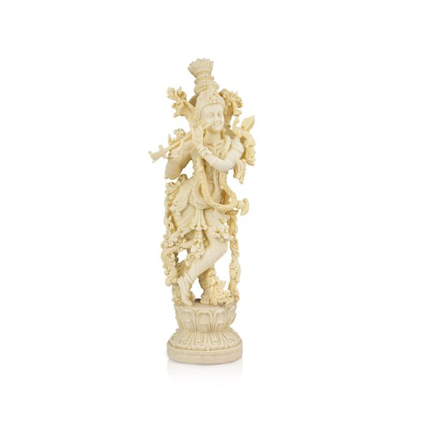 Krishna Murti - 15 x 4 Inches | Marble Dust Murti  Standing Krishna Statue for Pooja For Cheap