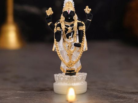 Vishnu Murti Standing On Lotus - 5 x 2.25 Inches | Resin Statue  Silver Polish Venkateswara Swamy Idol for Pooja Online Sale