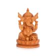 Ganesh Murti - 8 x 5.5 Inches | Wooden Statue  Ganapati Idol Sitting On Kamal Base  Vinayagar Statue for Pooja Online Hot Sale