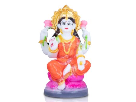 Lakshmi Idol Sitting On Lotus - 4.5 x 2.5 Inches | Marble Murti  Sitting Laxmi Idol  Laxmi Murti for Pooja Online Sale