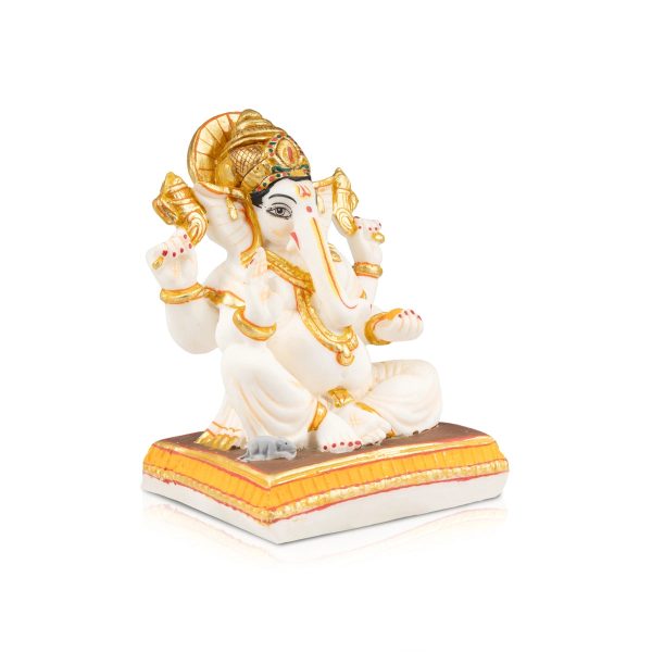 Ganesh Murti - 7 x 5 Inches | Resin Statue  Painted Vinayagar Statue  Ganesha Statue for Pooja Online