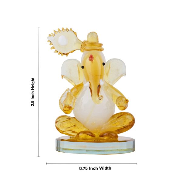 Ganesh Murti - 2.5 x 0.75 Inches | Crystal Ganpati Murti  Sitting Vinayaka Statue for Pooja Hot on Sale