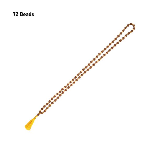 Rudraksha Mala | Golden Cup Kanthi Mala  72 Beads Ruthratcham Malai for Meditation  60 Gms Discount