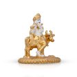 Cow Krishna Murti - 3 x 2.5 Inches | Krishna Statue  Ceramic Sculpture for Pooja  70 Gms Approx Sale