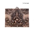 Ganesh Murti With Flower Design Wall Hanging - 11 x 9 Inches | Copper Oxidised Ganpati Murti Wall Hanger for Home For Cheap