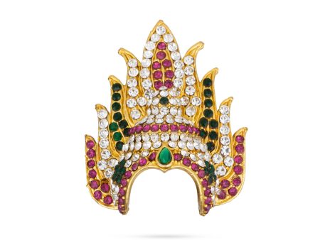 Kireedam - 2 x 2 Inches | Kiridam  Sudar Design Mukut  Multicolour Stone Crown for Deity For Discount