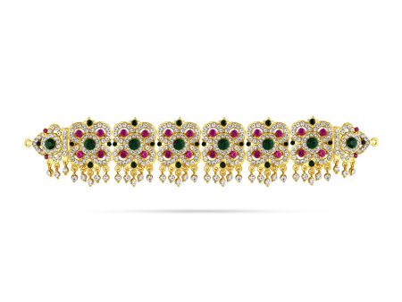 Stone Hip Belt - 10 Inches | Stone Jewellery  Multicolour Stone Waist Belt  Stone Belt for Deity Decor Sale