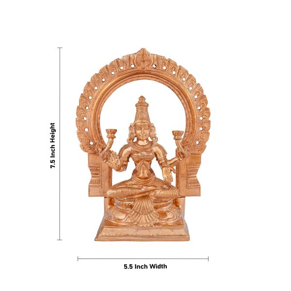 Lakshmi Idol With Arch - 7.5 x 5.5 Inches | Panchaloha Statue  Laxmi Idol for Pooja  1.675 Kgs Approx Online