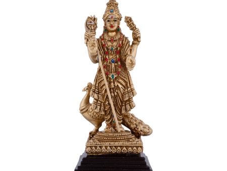 Murugan Statue With Peacock - 6 x 2.25 Inches | Resin Statue  Standing Murugan Silai With Base for Pooja Sale