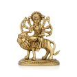 Durga Idol Sitting On Lion With Base - 3.5 x 2.5 Inches | Antique Brass Idol  Durga Murti With 8 Hands for Pooja Online now