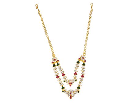 2 Step Stone Necklace - 3 Inches | 2 Step Haram  Multicolour Stone Jewellery for Deity Online