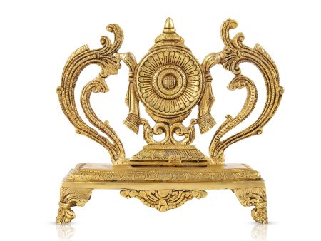 Vishnu Chakra With Chowki - 10 x 9 Inches | Antique Brass Chakra Of Vishnu  Vishnu Chakram for Pooja  2.895 Kgs Discount