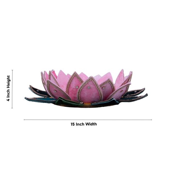 Artificial Flower Deity Stand - 4 x 15 Inches | Velvet & Lotus Design Pooja Aasan  Decorative Lotus Peedam for Deity Cheap