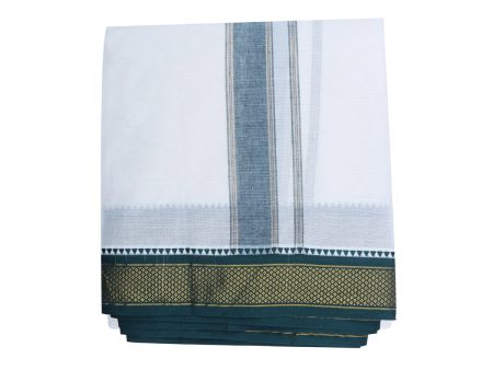 Veshti - 9 x 5 Yards | Karigam Gundanchi Border Dhoti  Half White Colour Vesti for Men For Sale