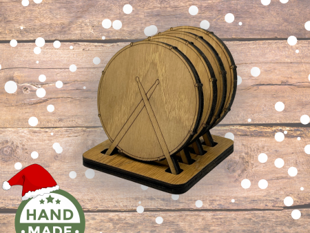 Wooden Drummer Coasters | Set of 4 w  Stand For Cheap