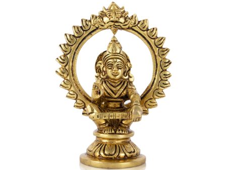 Ayyappan Statue With Arch - 5.5 x 4 Inches | Antique Brass Idol  Ayyappa Idol for Pooja  695 Gms Approx Fashion