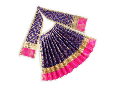 Amman Pavadai - 15 Inches | Jari Border Lehenga Patka  Devi Dress for Deity  Assorted Colour Supply