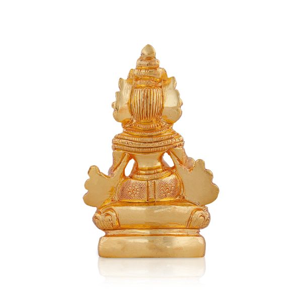 Kuber Statue Sitting On Flower Base - 3.5 x 2 Inches | Gold Polish Kubera Statue  Kuber Murti for Pooja  320 Gms For Discount