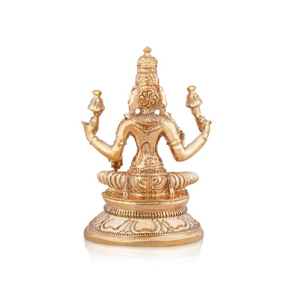 Lakshmi Idol - 3 x 2.25 Inches | Panchaloha Statue  lakshmi murti  Sitting Laxmi Murti for Pooja  215 Gms Approx For Discount