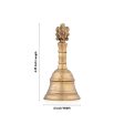 Hand Bell - 4.25 x 2 Inches | Brass Bell  Shankh Chakra Handle Pooja Bell for Home  180 Gms Approx For Sale