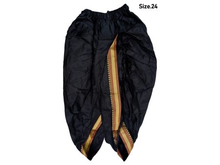 Readymade Panchakacham - Size 24 | Black Colour With Gold Border Design Readymade Dhoti  Panchakajam for Children Cheap