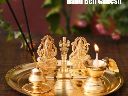 Hand Bell - 4.5 Inches | Puja Bell  Brass Bell  Ganesh Handle Ghanti for Home Online