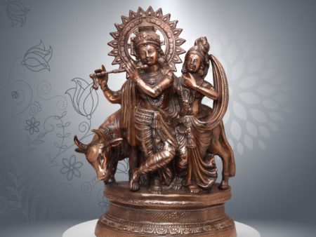 Radha Krishna Idol | Copper Idol  Radha Krishna Murti for Pooja For Discount